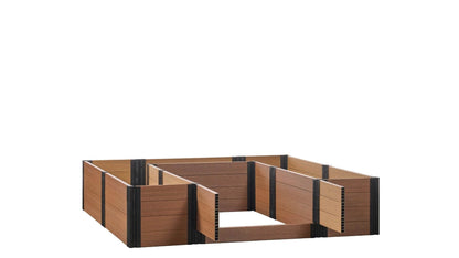 Walk-in Alamo 8' x 8' Animal Barrier Raised Garden Bed - GardenBLOX Capped Raised Garden Beds Frame It All Teak 22" None