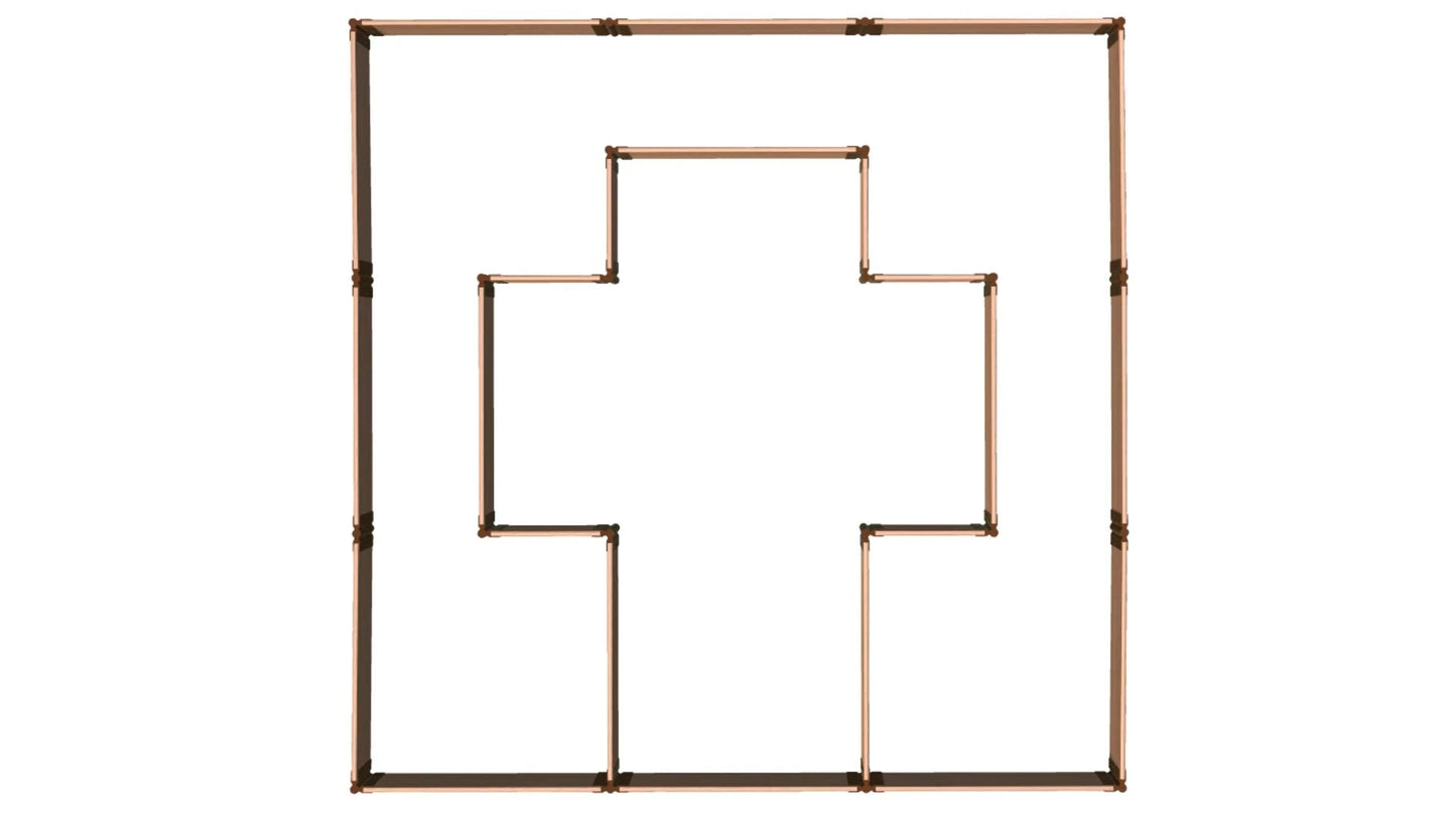 Walk-In Center Cross 12' x 12' Animal Barrier Raised Garden Bed - 2" Profile - GardenBLOX Classic Raised Garden Beds Frame It All 