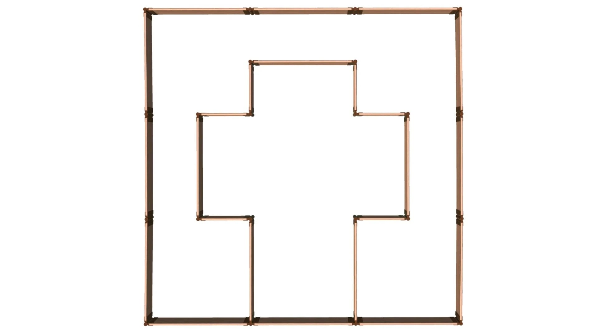 Walk-In Center Cross 12' x 12' Animal Barrier Raised Garden Bed - 2" Profile - GardenBLOX Classic Raised Garden Beds Frame It All 