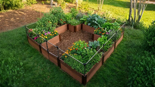 Walk-In Center Cross 12' x 12' Animal Barrier Raised Garden Bed - 2" Profile - GardenBLOX Classic Raised Garden Beds Frame It All 