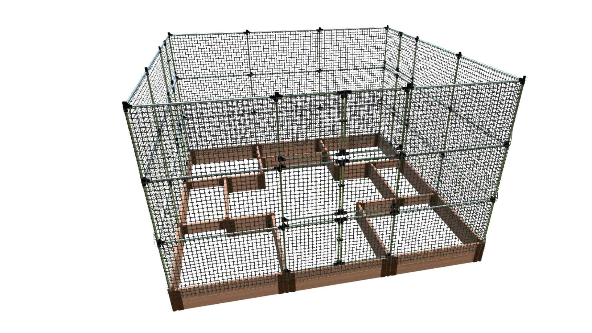 Walk-In Center Cross 12' x 12' Animal Barrier Raised Garden Bed - 2" Profile - GardenBLOX Classic Raised Garden Beds Frame It All Classic Sienna 2 Inch 11"" 6'