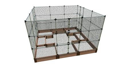Walk-In Center Cross 12' x 12' Animal Barrier Raised Garden Bed - 2" Profile - GardenBLOX Classic Raised Garden Beds Frame It All Classic Sienna 2 Inch 11"" 6'