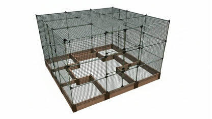 Walk-In Center Cross 12' x 12' Animal Barrier Raised Garden Bed - 2" Profile - GardenBLOX Classic Raised Garden Beds Frame It All Classic Sienna 2 Inch 11"" 6' + Roof