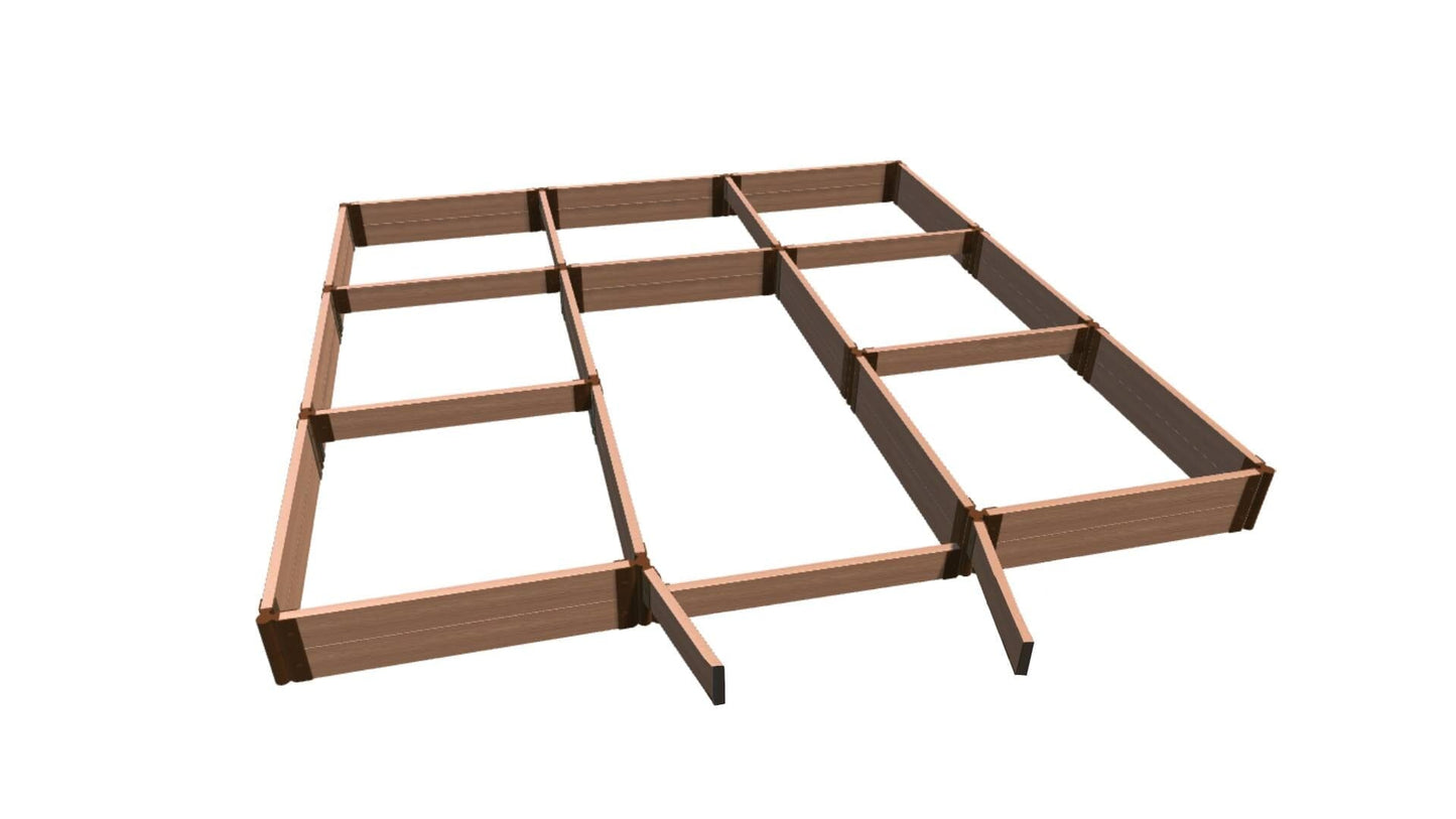 Walk-In Jumbo 12' x 12' Animal Barrier Raised Garden Bed - 2" Profile - GardenBLOX Classic Raised Garden Beds Frame It All Classic Sienna 2 Inch 11" 0'