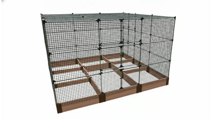 Walk-In Jumbo 12' x 12' Animal Barrier Raised Garden Bed - 2" Profile - GardenBLOX Classic Raised Garden Beds Frame It All Classic Sienna 2 Inch 11" 6' + Roof