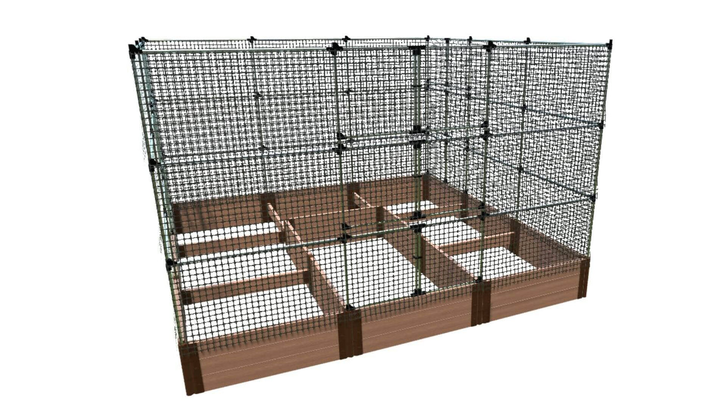 Walk-In Jumbo 12' x 12' Animal Barrier Raised Garden Bed - 2" Profile - GardenBLOX Classic Raised Garden Beds Frame It All Classic Sienna 2 Inch 16.5" 6'