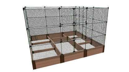 Walk-In Jumbo 12' x 12' Animal Barrier Raised Garden Bed - 2" Profile - GardenBLOX Classic Raised Garden Beds Frame It All Classic Sienna 2 Inch 16.5" 6'