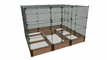 Walk-In Jumbo 12' x 12' Animal Barrier Raised Garden Bed - 2" Profile - GardenBLOX Classic Raised Garden Beds Frame It All Classic Sienna 2 Inch 16.5" 6' + Roof