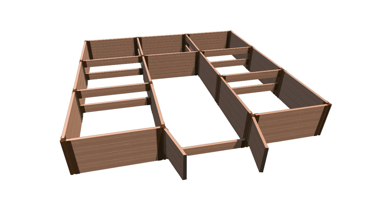 Walk-In Jumbo 12' x 12' Animal Barrier Raised Garden Bed - 2" Profile - GardenBLOX Classic Raised Garden Beds Frame It All Classic Sienna 2 Inch 22" 0'