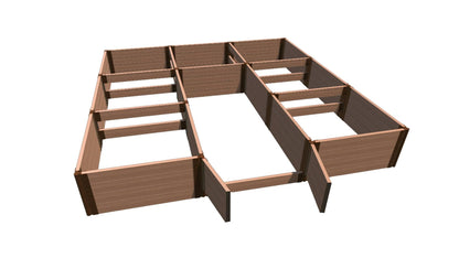 Walk-In Jumbo 12' x 12' Animal Barrier Raised Garden Bed - 2" Profile - GardenBLOX Classic Raised Garden Beds Frame It All Classic Sienna 2 Inch 22" 0'