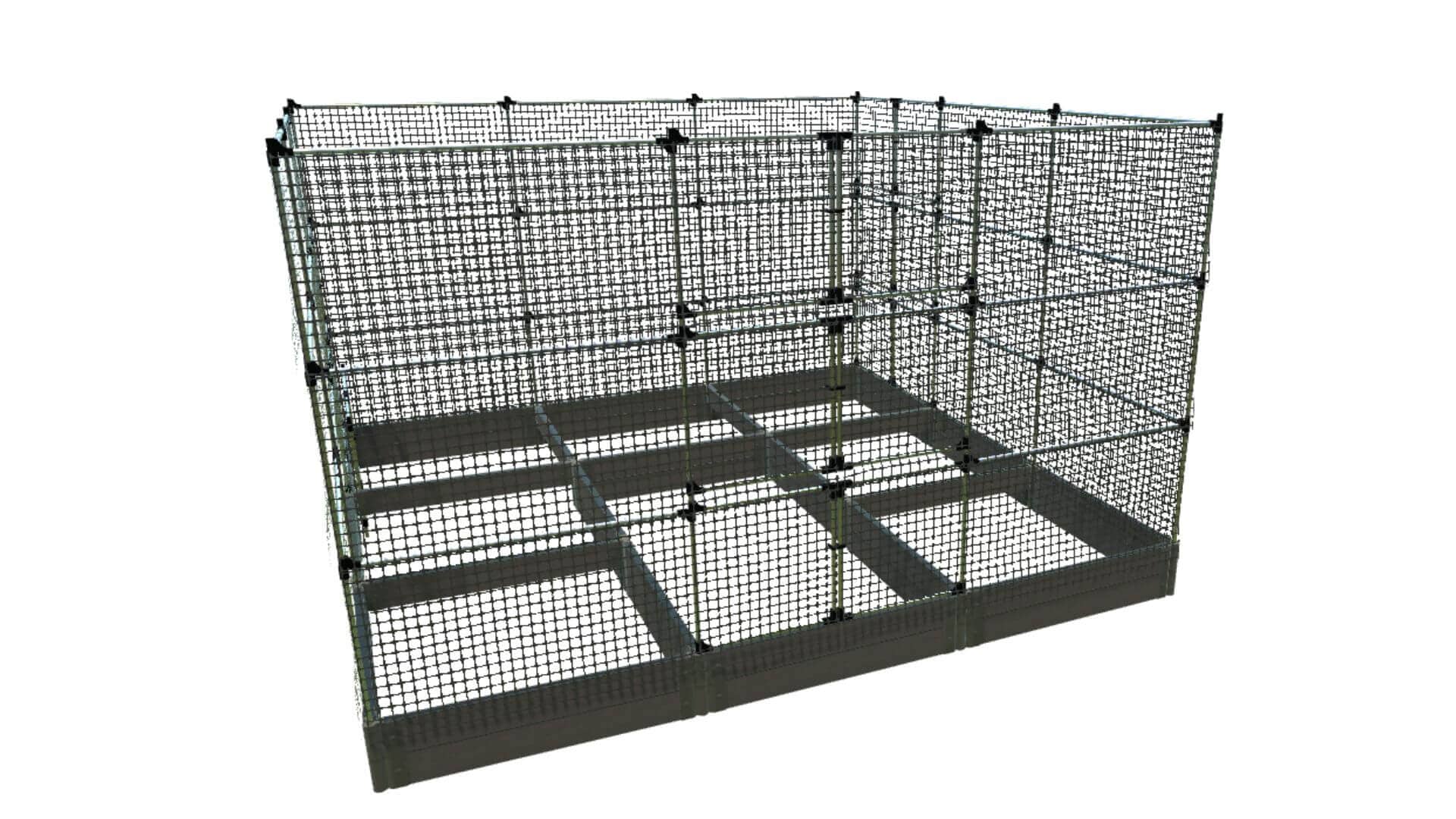 Walk-In Jumbo 12' x 12' Animal Barrier Raised Garden Bed - 2" Profile - GardenBLOX Classic Raised Garden Beds Frame It All Weathered Wood 2 Inch 11" 6'