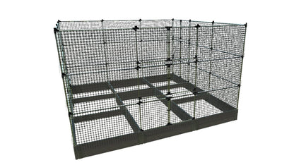 Walk-In Jumbo 12' x 12' Animal Barrier Raised Garden Bed - 2" Profile - GardenBLOX Classic Raised Garden Beds Frame It All Weathered Wood 2 Inch 11" 6'