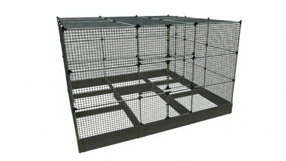 Walk-In Jumbo 12' x 12' Animal Barrier Raised Garden Bed - 2" Profile - GardenBLOX Classic Raised Garden Beds Frame It All Weathered Wood 2 Inch 11" 6' + Roof