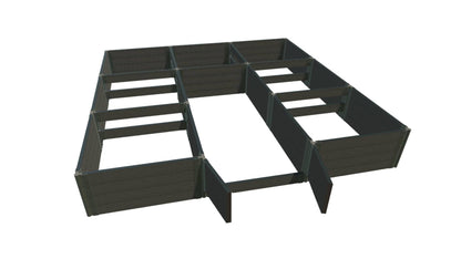 Walk-In Jumbo 12' x 12' Animal Barrier Raised Garden Bed - 2" Profile - GardenBLOX Classic Raised Garden Beds Frame It All Weathered Wood 2 Inch 22" 0'
