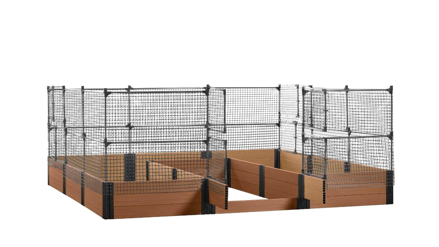 Walk-in Jumbo-U 12' x 12' Animal Barrier Raised Garden Bed - GardenBLOX Capped Raised Garden Beds Frame It All 