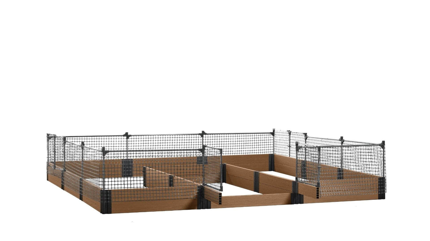 Walk-in Jumbo-U 12' x 12' Animal Barrier Raised Garden Bed - GardenBLOX Capped Raised Garden Beds Frame It All Hickory 11" 2'