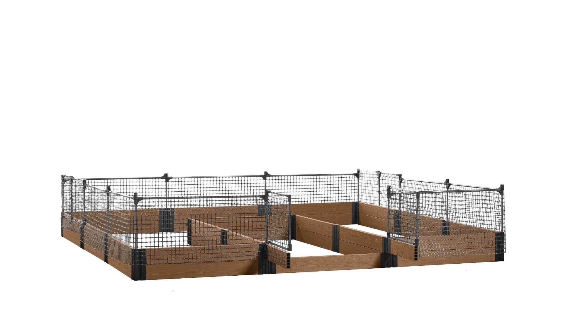 Walk-in Jumbo-U 12' x 12' Animal Barrier Raised Garden Bed - GardenBLOX Capped Raised Garden Beds Frame It All Hickory 11" 2'