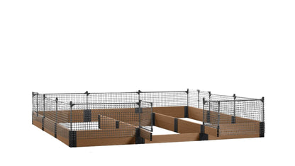 Walk-in Jumbo-U 12' x 12' Animal Barrier Raised Garden Bed - GardenBLOX Capped Raised Garden Beds Frame It All Hickory 11" 2'