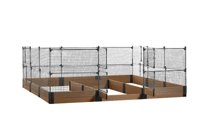 Walk-in Jumbo-U 12' x 12' Animal Barrier Raised Garden Bed - GardenBLOX Capped Raised Garden Beds Frame It All Hickory 11" 4'
