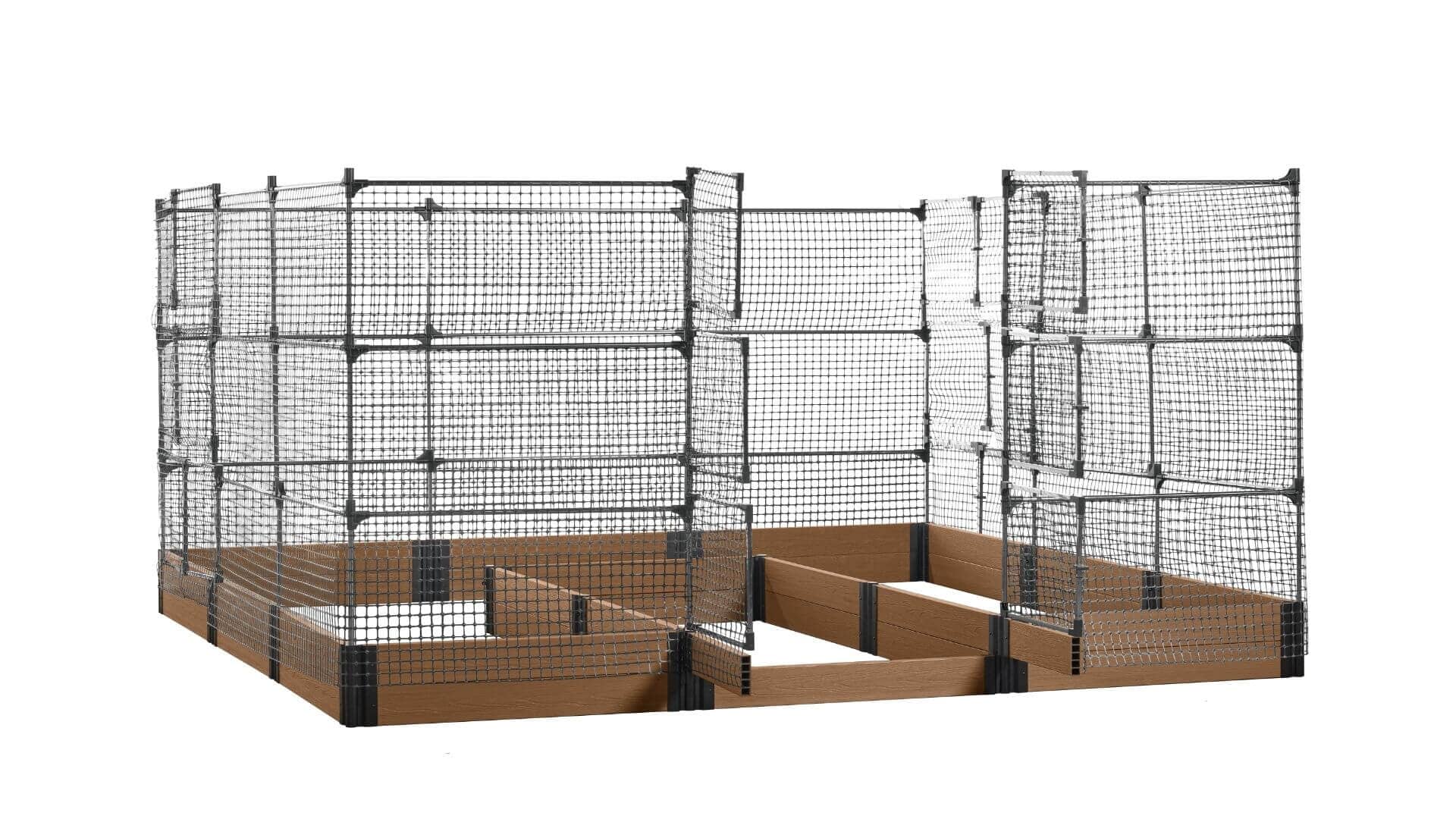 Walk-in Jumbo-U 12' x 12' Animal Barrier Raised Garden Bed - GardenBLOX Capped Raised Garden Beds Frame It All Hickory 11" 6'