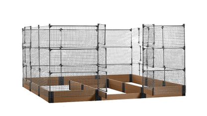 Walk-in Jumbo-U 12' x 12' Animal Barrier Raised Garden Bed - GardenBLOX Capped Raised Garden Beds Frame It All Hickory 11" 6'