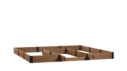 Walk-in Jumbo-U 12' x 12' Animal Barrier Raised Garden Bed - GardenBLOX Capped Raised Garden Beds Frame It All Hickory 11" None