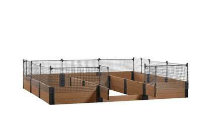 Walk-in Jumbo-U 12' x 12' Animal Barrier Raised Garden Bed - GardenBLOX Capped Raised Garden Beds Frame It All Hickory 16.5" 2'