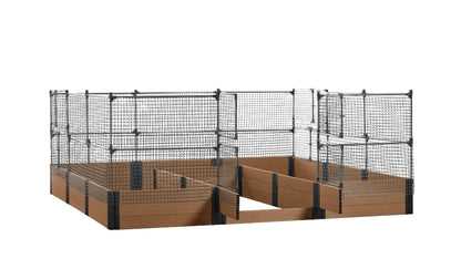 Walk-in Jumbo-U 12' x 12' Animal Barrier Raised Garden Bed - GardenBLOX Capped Raised Garden Beds Frame It All Hickory 16.5" 4'