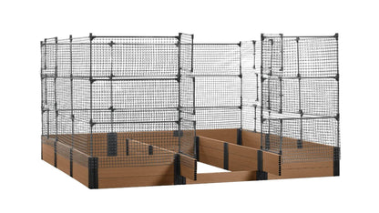 Walk-in Jumbo-U 12' x 12' Animal Barrier Raised Garden Bed - GardenBLOX Capped Raised Garden Beds Frame It All Hickory 16.5" 6'