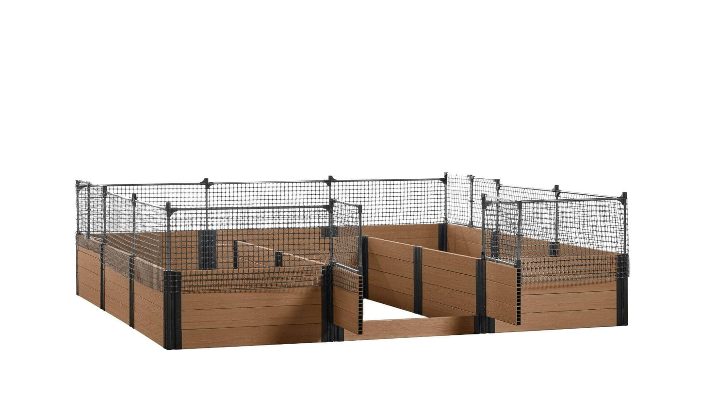 Walk-in Jumbo-U 12' x 12' Animal Barrier Raised Garden Bed - GardenBLOX Capped Raised Garden Beds Frame It All Hickory 22" 2'