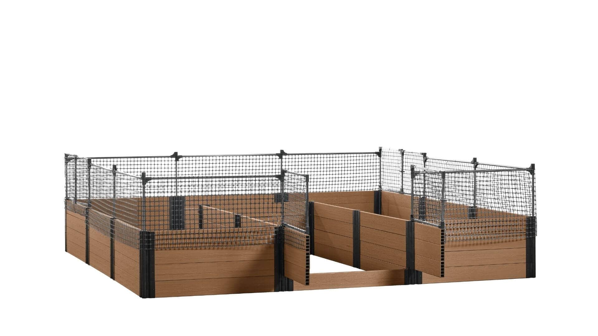 Walk-in Jumbo-U 12' x 12' Animal Barrier Raised Garden Bed - GardenBLOX Capped Raised Garden Beds Frame It All Hickory 22" 2'