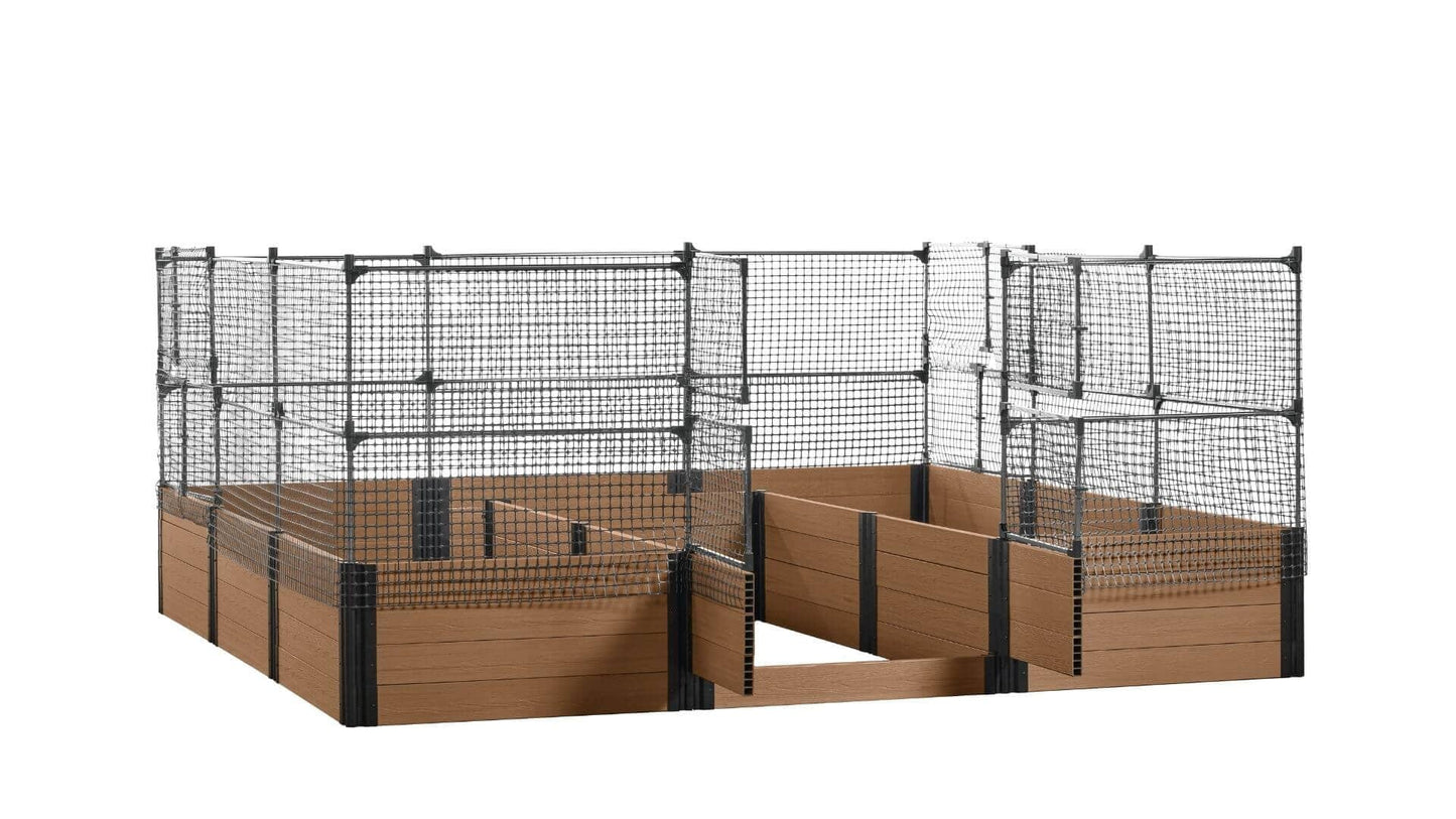 Walk-in Jumbo-U 12' x 12' Animal Barrier Raised Garden Bed - GardenBLOX Capped Raised Garden Beds Frame It All Hickory 22" 4'