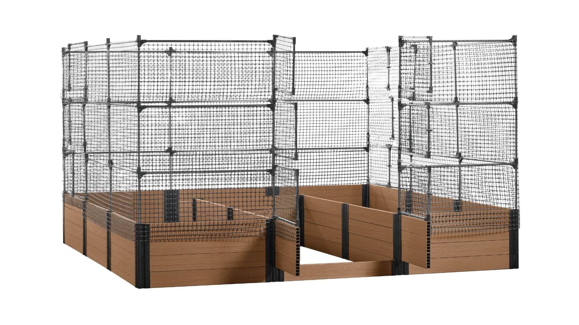 Walk-in Jumbo-U 12' x 12' Animal Barrier Raised Garden Bed - GardenBLOX Capped Raised Garden Beds Frame It All Hickory 22" 6'