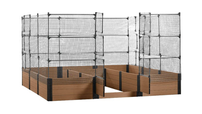 Walk-in Jumbo-U 12' x 12' Animal Barrier Raised Garden Bed - GardenBLOX Capped Raised Garden Beds Frame It All Hickory 22" 6'
