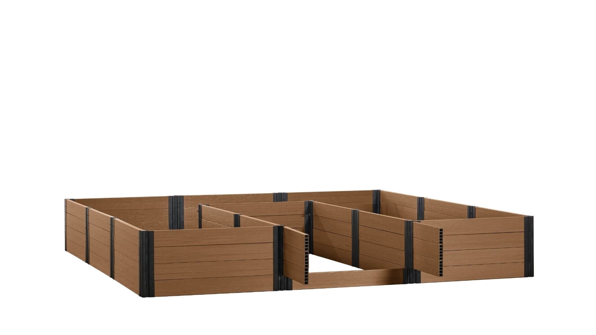 Walk-in Jumbo-U 12' x 12' Animal Barrier Raised Garden Bed - GardenBLOX Capped Raised Garden Beds Frame It All Hickory 22" None