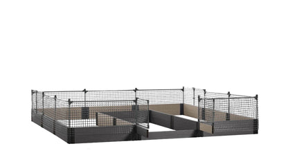 Walk-in Jumbo-U 12' x 12' Animal Barrier Raised Garden Bed - GardenBLOX Capped Raised Garden Beds Frame It All Ironwood 11" 2'
