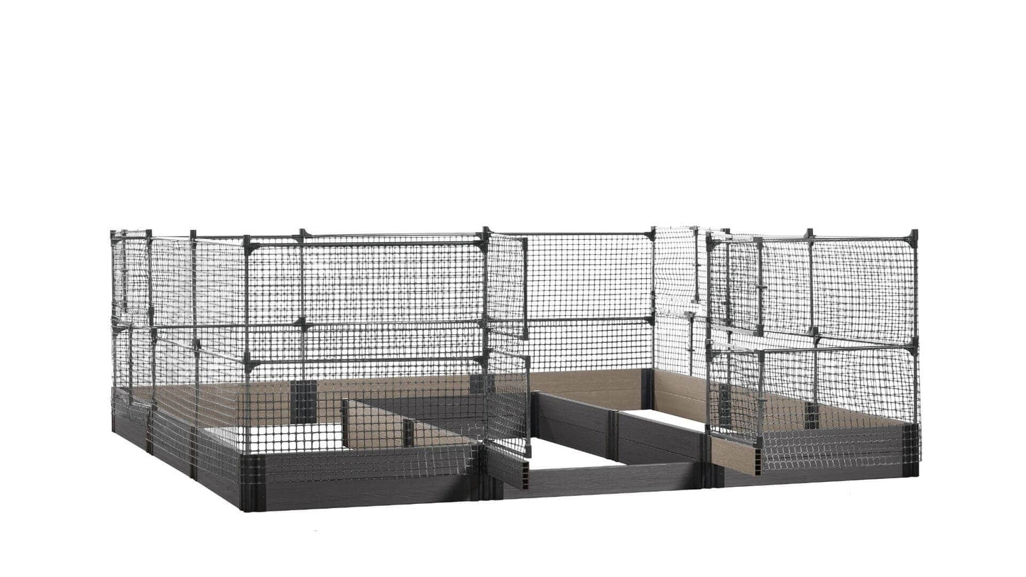 Walk-in Jumbo-U 12' x 12' Animal Barrier Raised Garden Bed - GardenBLOX Capped Raised Garden Beds Frame It All Ironwood 11" 4'