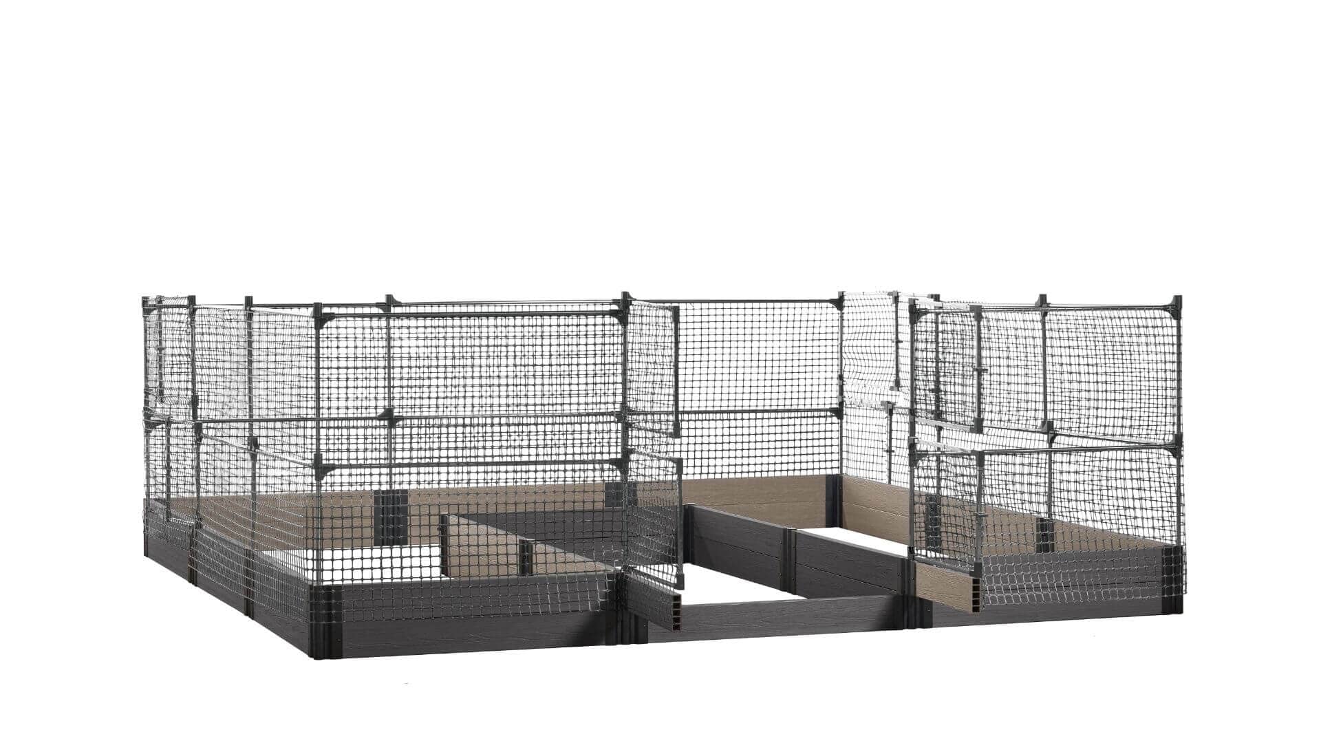 Walk-in Jumbo-U 12' x 12' Animal Barrier Raised Garden Bed - GardenBLOX Capped Raised Garden Beds Frame It All Ironwood 11" 4'