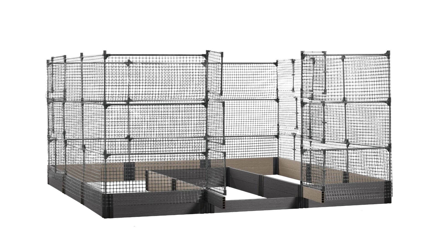 Walk-in Jumbo-U 12' x 12' Animal Barrier Raised Garden Bed - GardenBLOX Capped Raised Garden Beds Frame It All Ironwood 11" 6'