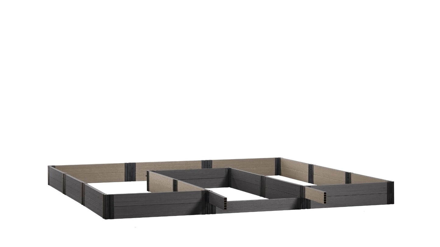 Walk-in Jumbo-U 12' x 12' Animal Barrier Raised Garden Bed - GardenBLOX Capped Raised Garden Beds Frame It All Ironwood 11" None