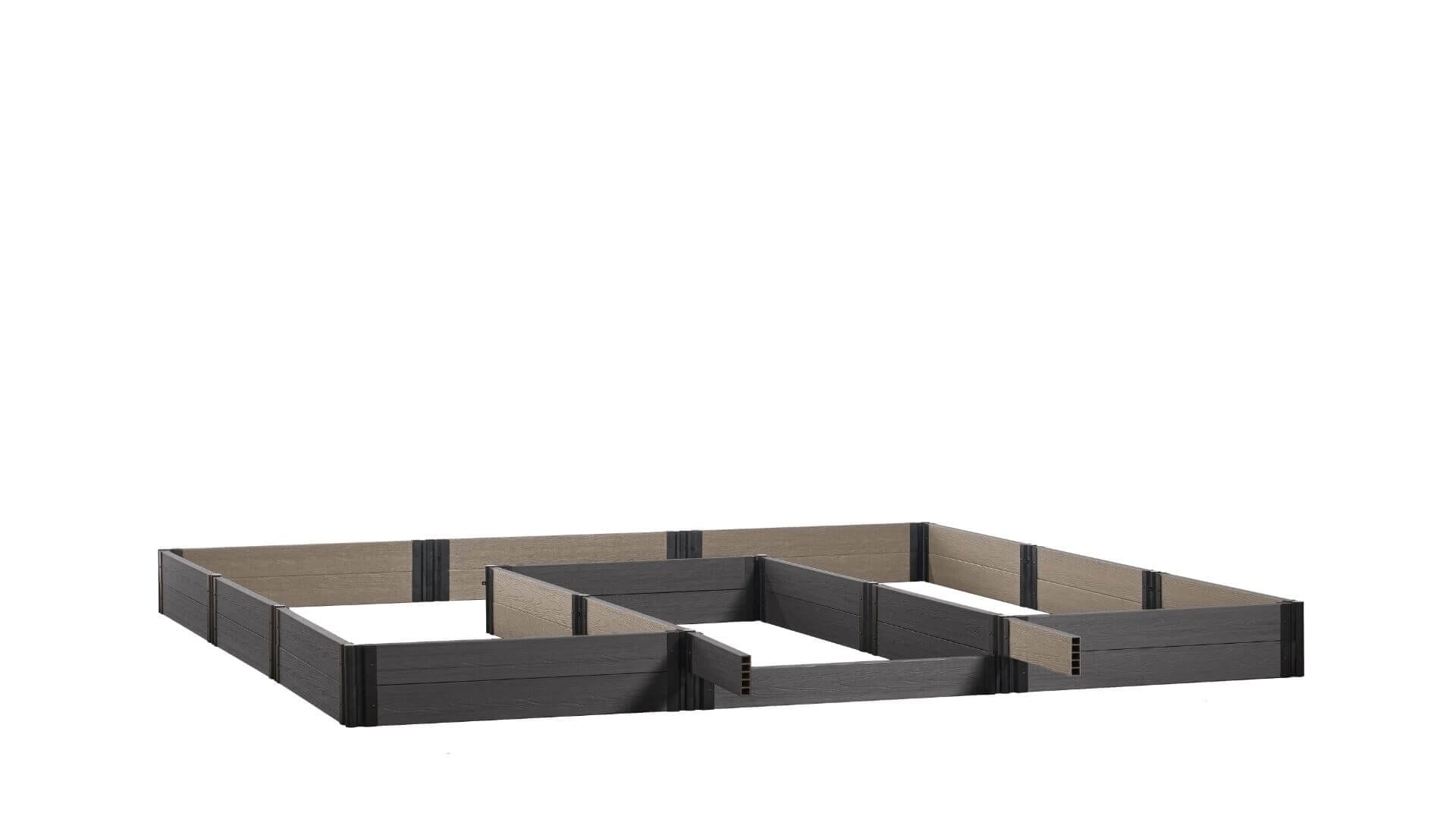 Walk-in Jumbo-U 12' x 12' Animal Barrier Raised Garden Bed - GardenBLOX Capped Raised Garden Beds Frame It All Ironwood 11" None