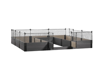 Walk-in Jumbo-U 12' x 12' Animal Barrier Raised Garden Bed - GardenBLOX Capped Raised Garden Beds Frame It All Ironwood 16.5" 2'