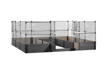 Walk-in Jumbo-U 12' x 12' Animal Barrier Raised Garden Bed - GardenBLOX Capped Raised Garden Beds Frame It All Ironwood 16.5" 4'