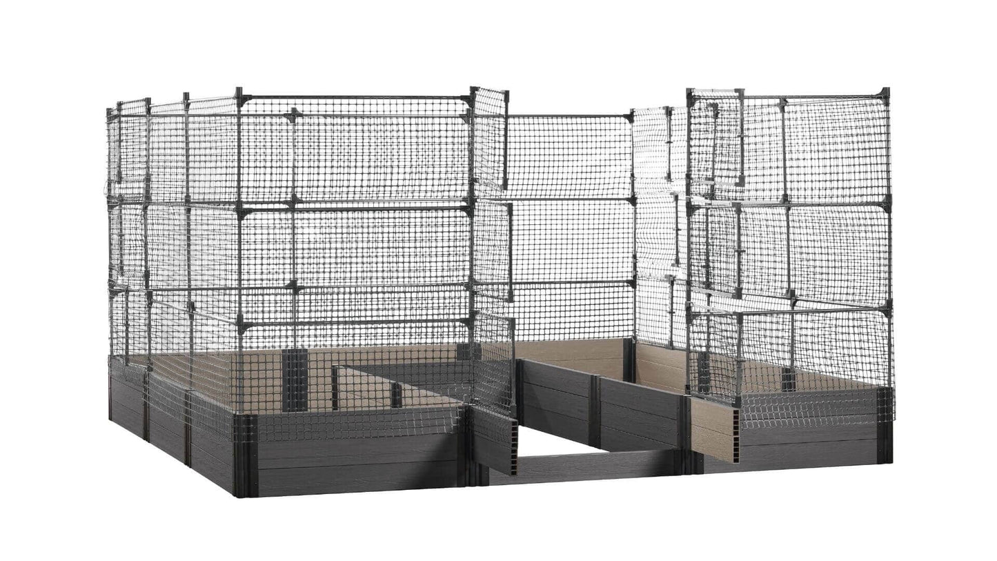 Walk-in Jumbo-U 12' x 12' Animal Barrier Raised Garden Bed - GardenBLOX Capped Raised Garden Beds Frame It All Ironwood 16.5" 6'
