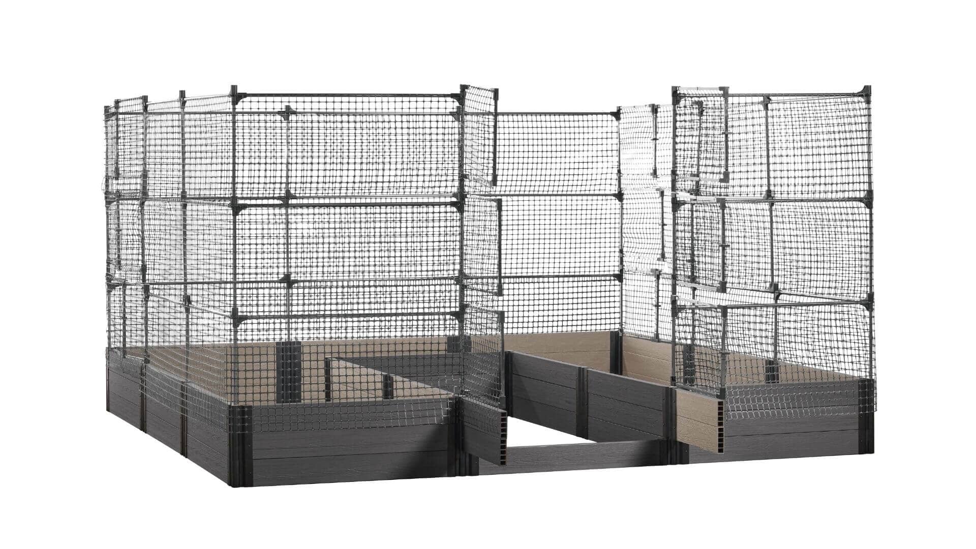 Walk-in Jumbo-U 12' x 12' Animal Barrier Raised Garden Bed - GardenBLOX Capped Raised Garden Beds Frame It All Ironwood 16.5" 6'