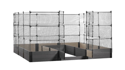 Walk-in Jumbo-U 12' x 12' Animal Barrier Raised Garden Bed - GardenBLOX Capped Raised Garden Beds Frame It All Ironwood 16.5" 6'