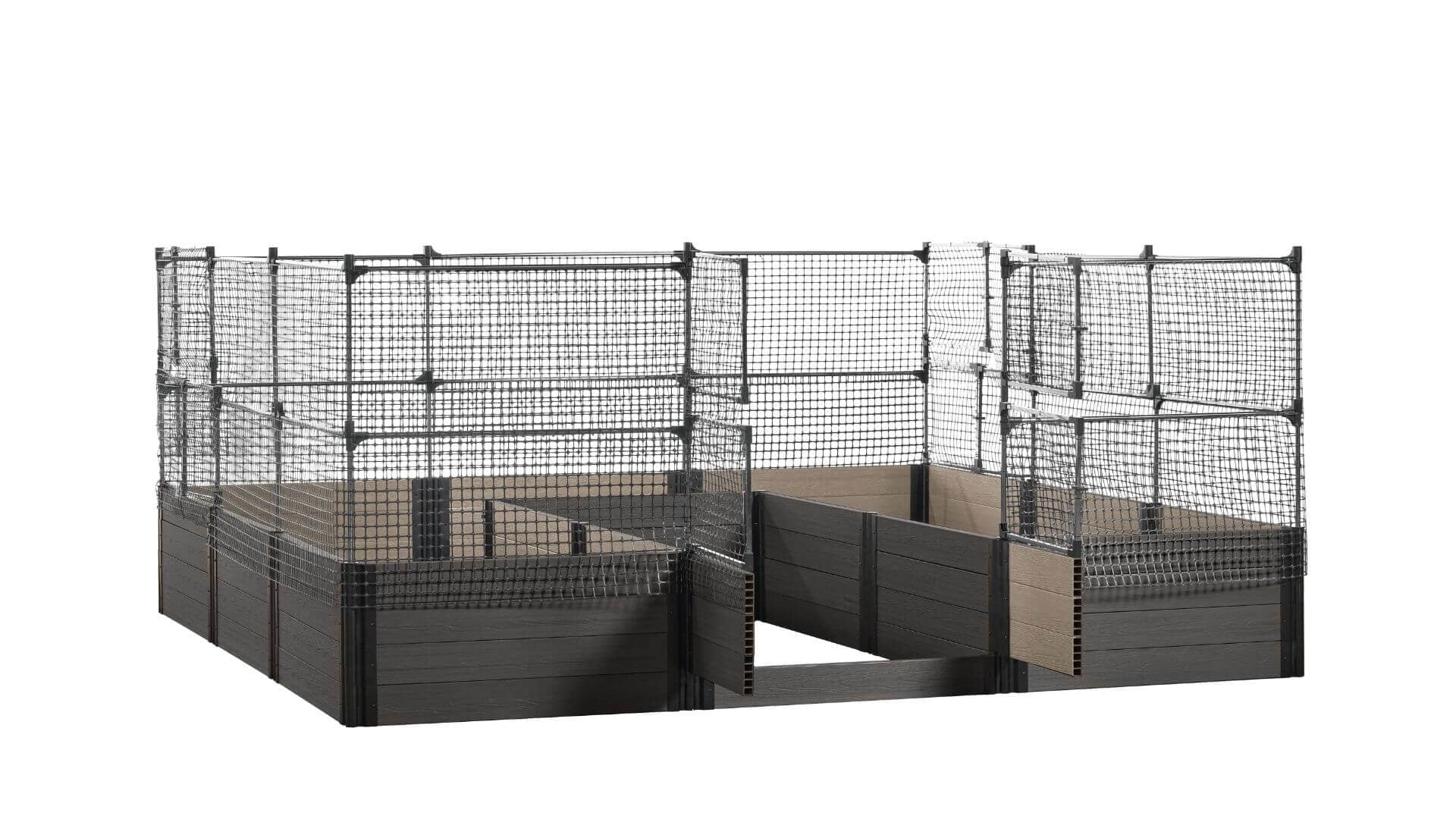 Walk-in Jumbo-U 12' x 12' Animal Barrier Raised Garden Bed - GardenBLOX Capped Raised Garden Beds Frame It All Ironwood 22" 4'