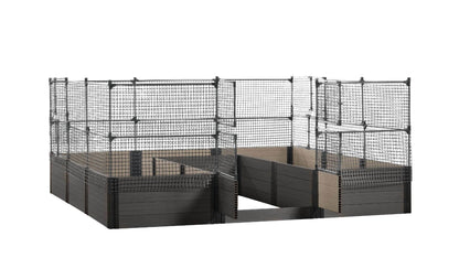 Walk-in Jumbo-U 12' x 12' Animal Barrier Raised Garden Bed - GardenBLOX Capped Raised Garden Beds Frame It All Ironwood 22" 4'