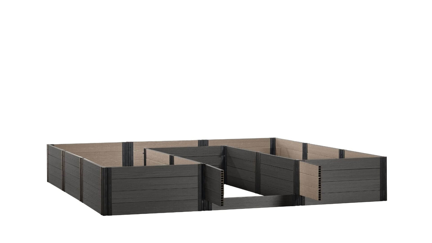Walk-in Jumbo-U 12' x 12' Animal Barrier Raised Garden Bed - GardenBLOX Capped Raised Garden Beds Frame It All Ironwood 22" None