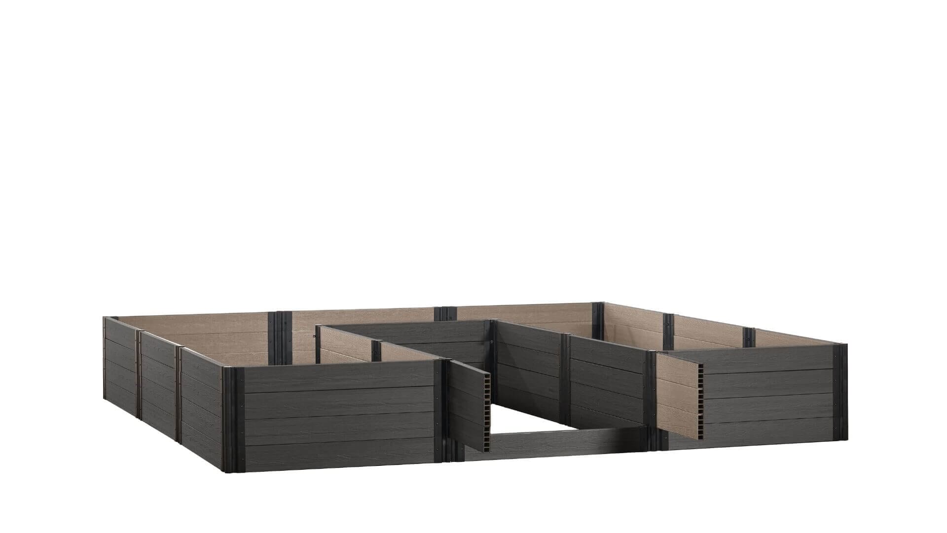 Walk-in Jumbo-U 12' x 12' Animal Barrier Raised Garden Bed - GardenBLOX Capped Raised Garden Beds Frame It All Ironwood 22" None